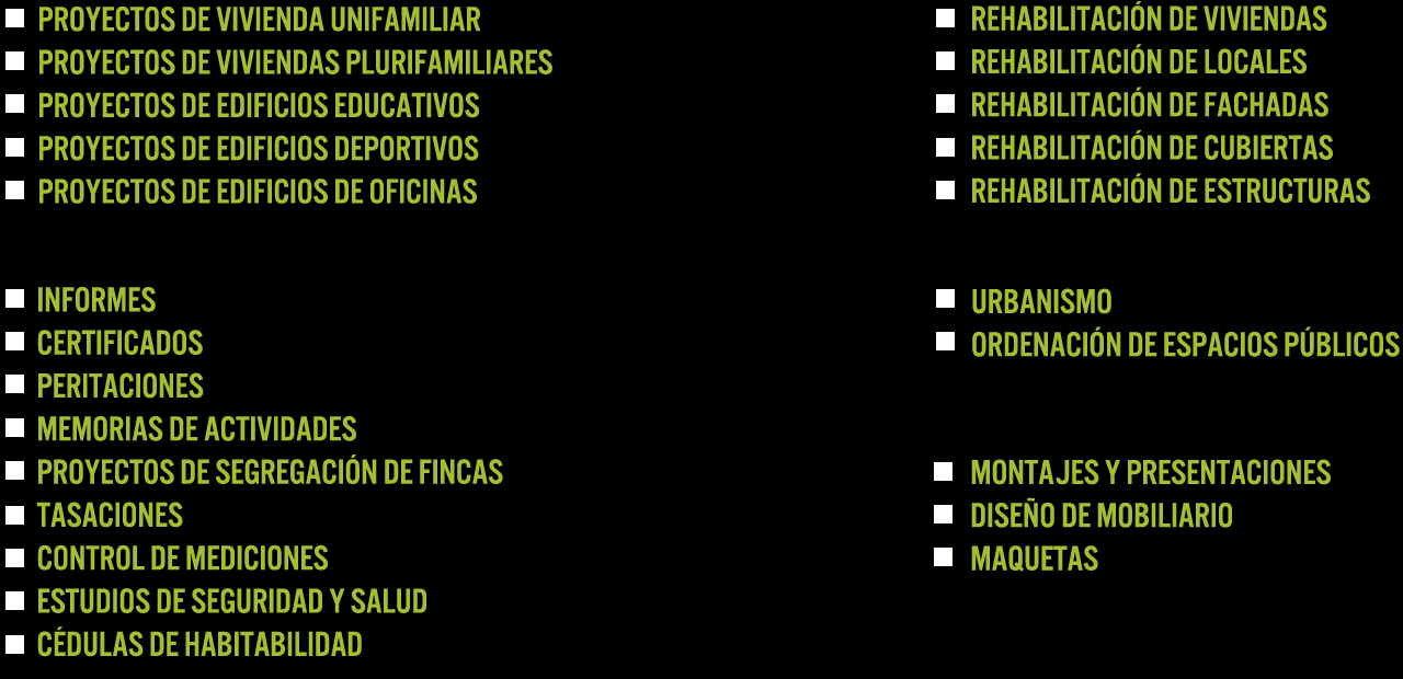 lista de servicios